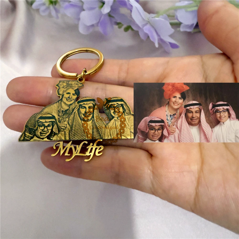 Custom Family Portrait & Favorite keychain Bespoke Family Keychain - Custom Crafted with Your Favorite Family Photos & Portraits