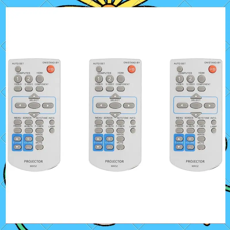 

3X Replace Remote Control MXCZ For Panasonic Projector PT-VW330U PT-VX400U PT-VW330E-[A51I]