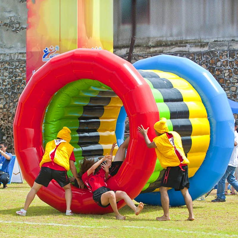 Five-ring grass roller outdoor inflatable Tetris team building equipment
