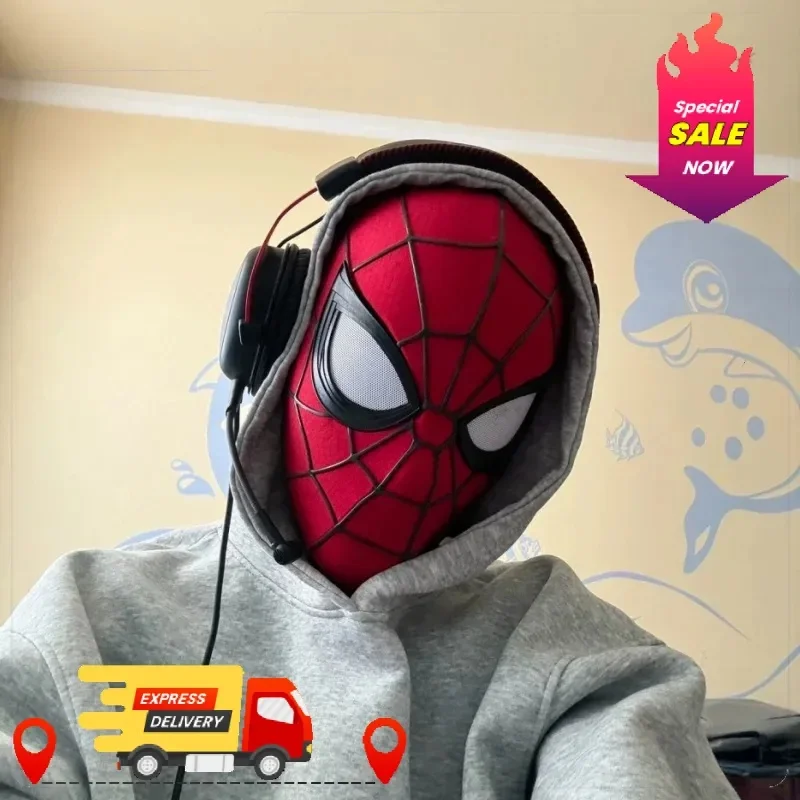 masque-de-spider-man-electrique-telecommande-clignotant-rouge-et-noir-lumineux-et-amusant-portable-cadeau-d'halloween-et-de-noel