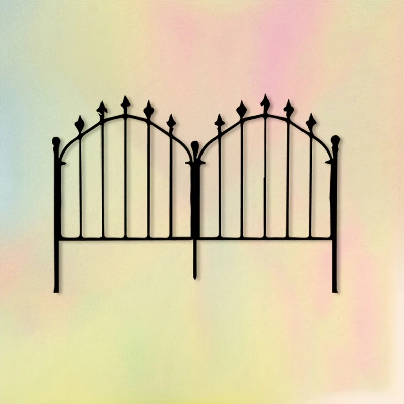 CIFBUY Iron Wall Art Ornate Garden Gate Lily Metal Sculpture Rustic Decor Sign For Home Indoor Outdoor Yard Easy Hang