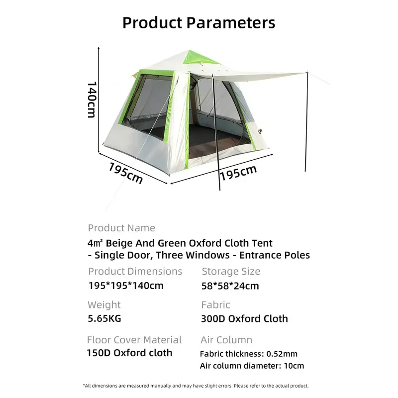 Best Selling Wholesale Portable Folding Inflatable Four-Season Waterproof Tent with Awning-Complete Camping Set