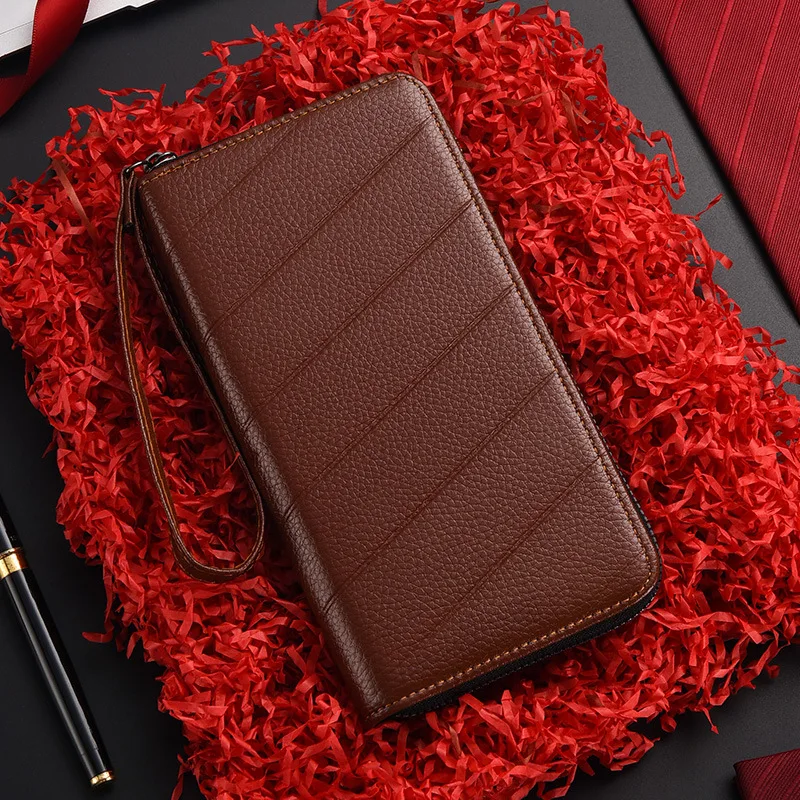 2024 Men Wallets Fashion Long PU Leather Top Quality Card Holder Large Capacity Business Handbag Multifunctional zipper wallet