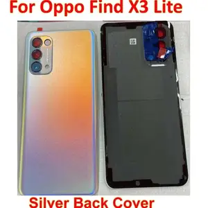 Bilashmart Best Quality BackShell Back Battery Cover Oppo Find X3 Lite CPH2145 Glass Housing Rear Case Mobile Lid Find X3Lite + Middle Frame