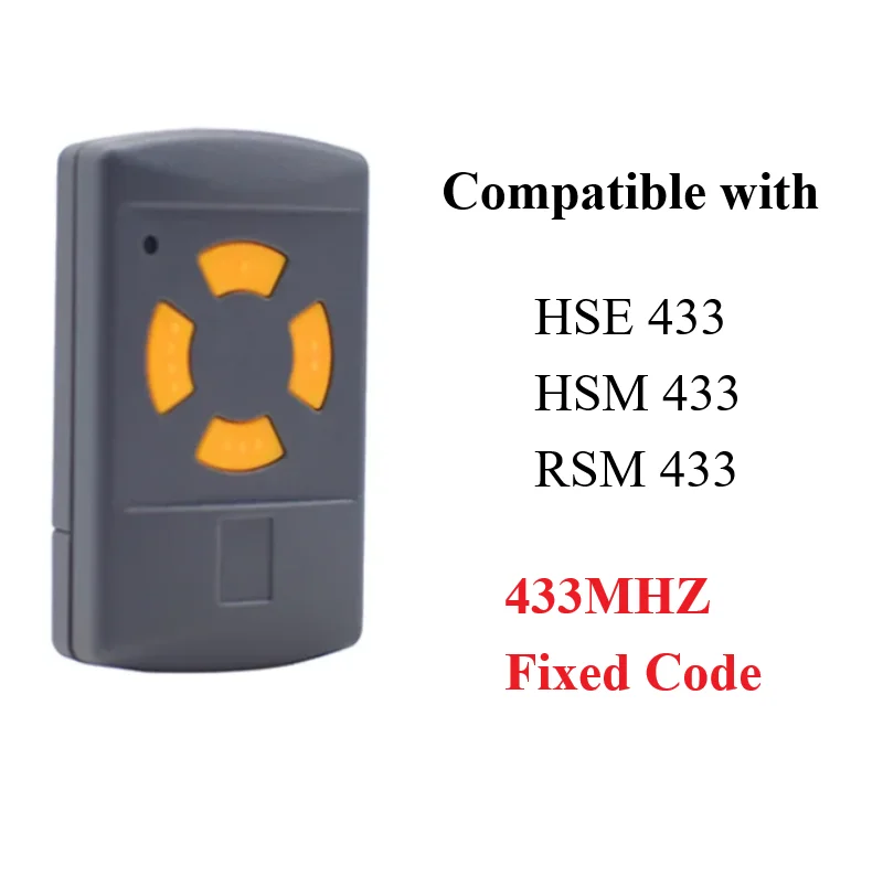 

Clone 433.92mhz Remote For HORMANN HSE HSM RSM 433 Garage Door Opener Remote 433MHz Fixed Code Clone Gate Remote Control