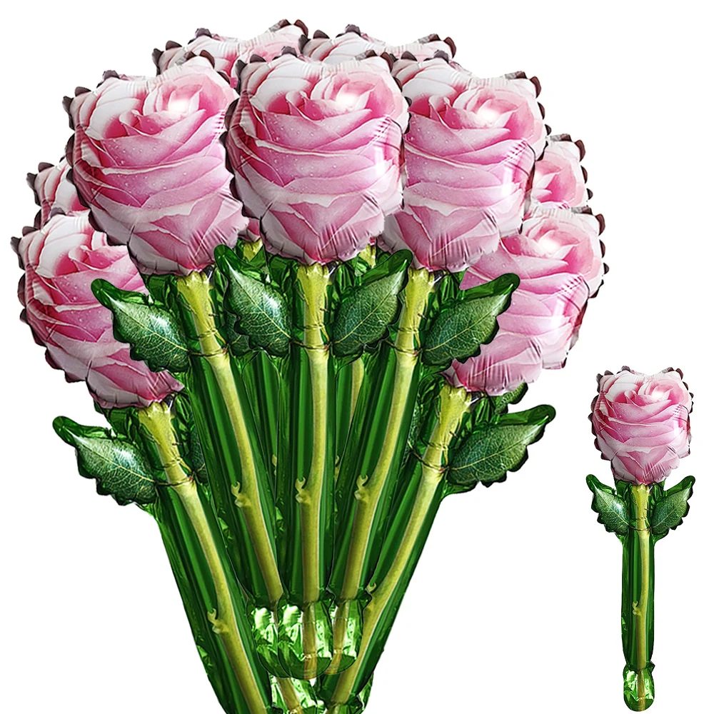 Ballon Rose simulé, Bouquet de fleurs à main, cadeaux pour filles, fête d'anniversaire, mariage, saint-valentin, décor de fête