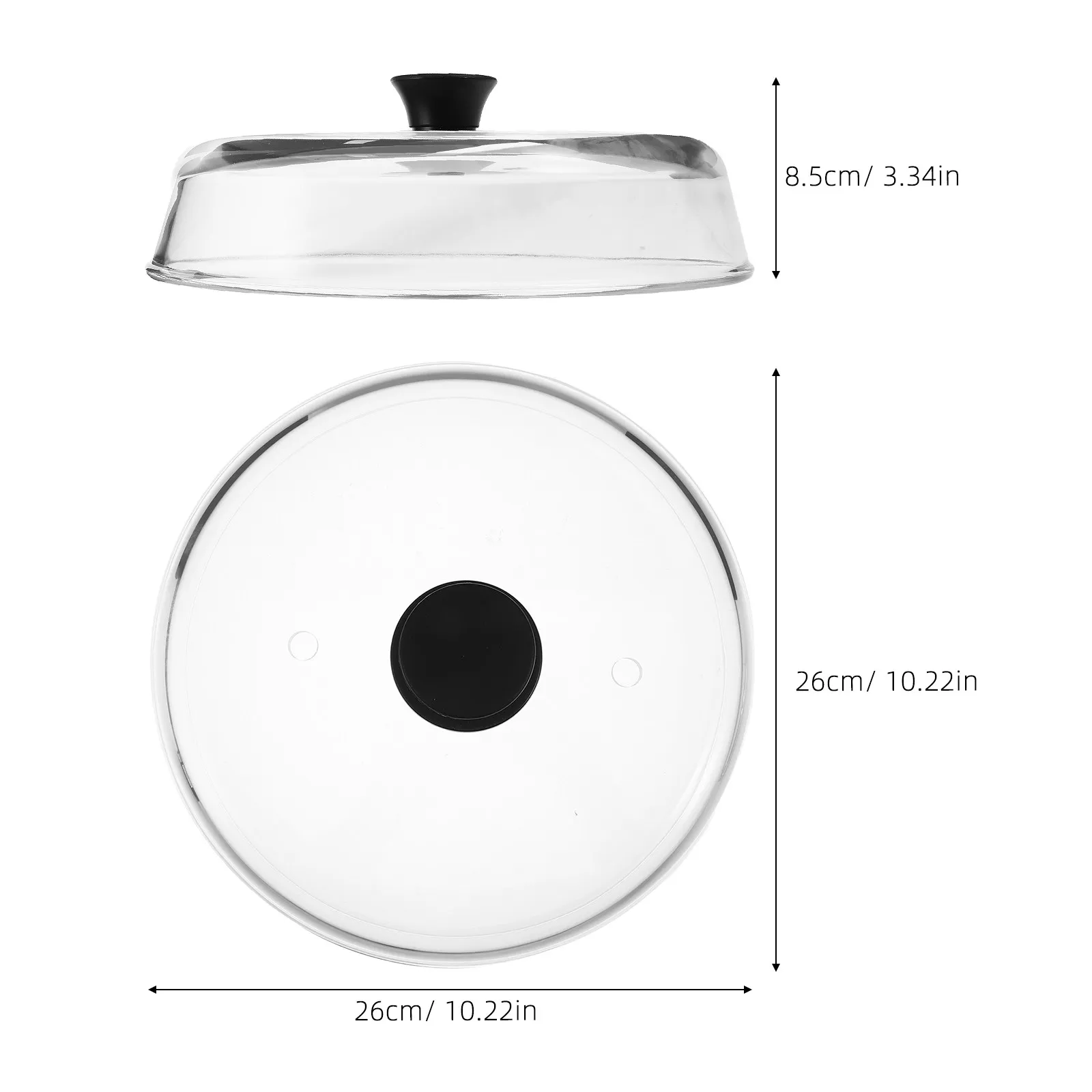 Microwave Food Cover Borosilicate Glass Splash Proof Lid 400C Heat Resistant Clear Visibility Anti Splatters for Kitchen Cooking