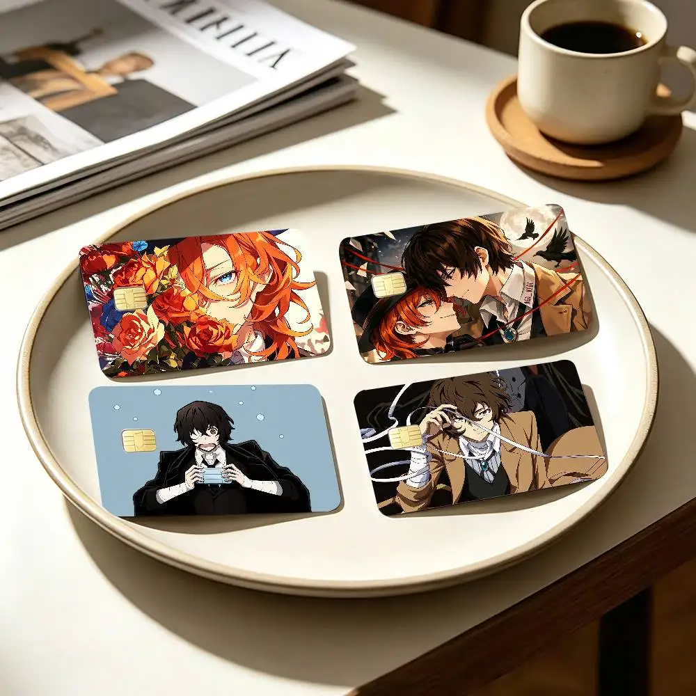 Sigma BSD B-Bungo S-Stray Dogs 4pcs 1Set Card Stickers Small Waterproof Chip 4PCS Card Sticker Anti-Scratch