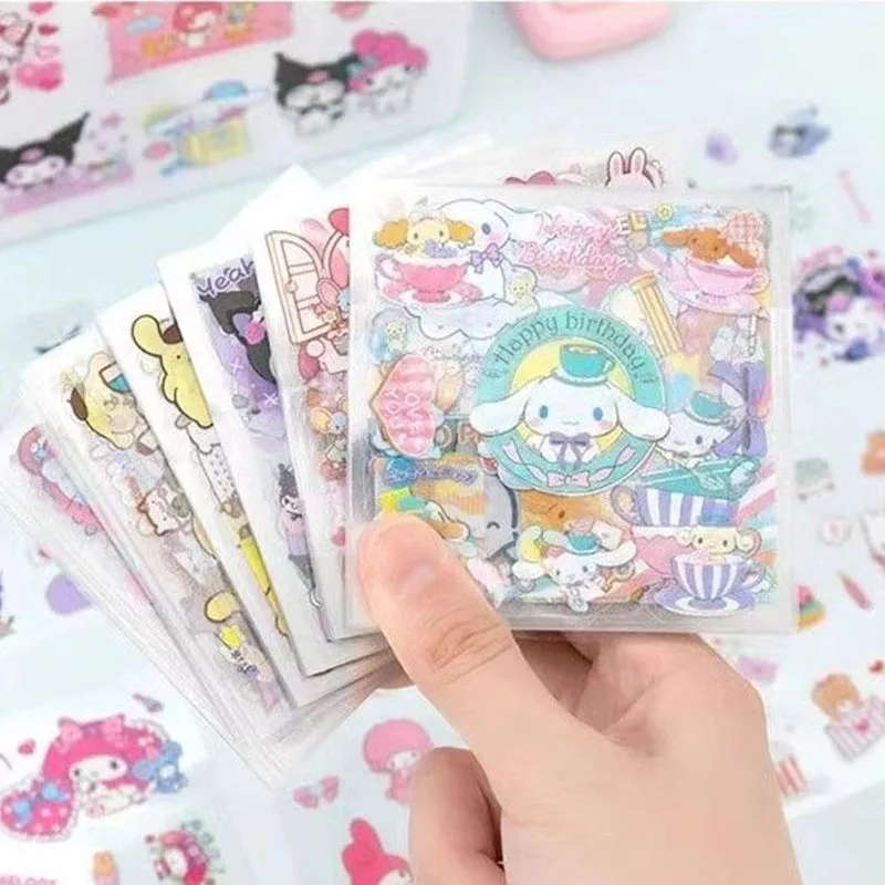 Sanrio Kuromi Cinnamoroll Cartoon Stickers Decorative Stationery Stickers Creative Peripheral Children and Student Festival Gift