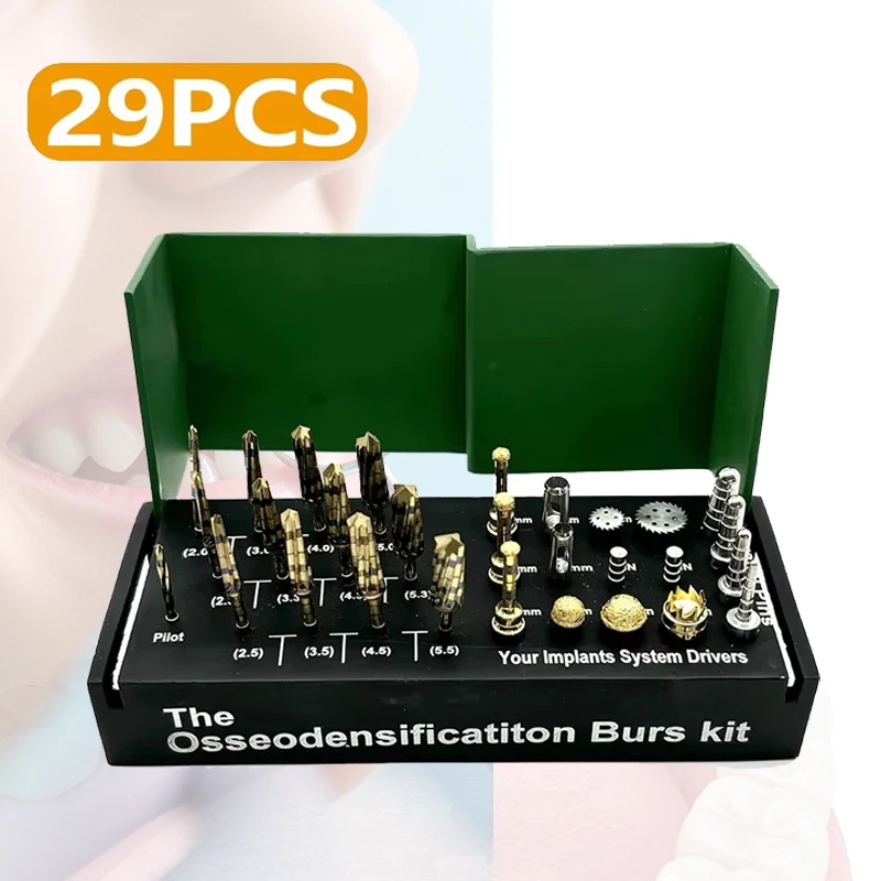 29Pcs Dental Alveolotomy Implant Kit Osseodensification Bone Expansion Burs Drills Drivers