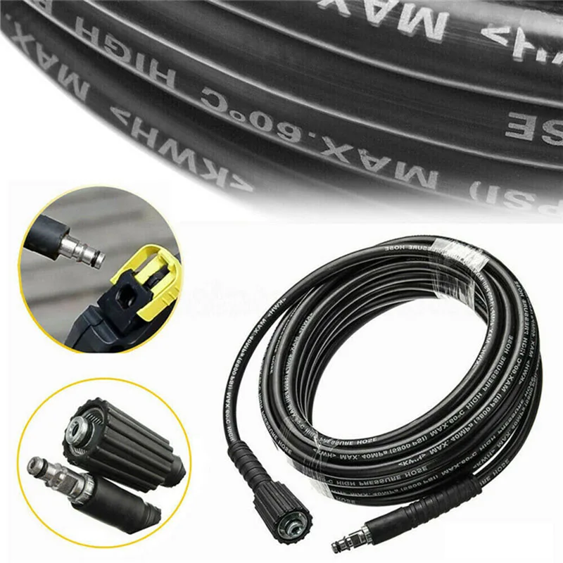 

6m/8m/10m/15m High Pressure Washer Water Cleaning Hose 22mm-14mm Ports to 10mm Ports For Karcher K2 K3 K4 K5 K Series