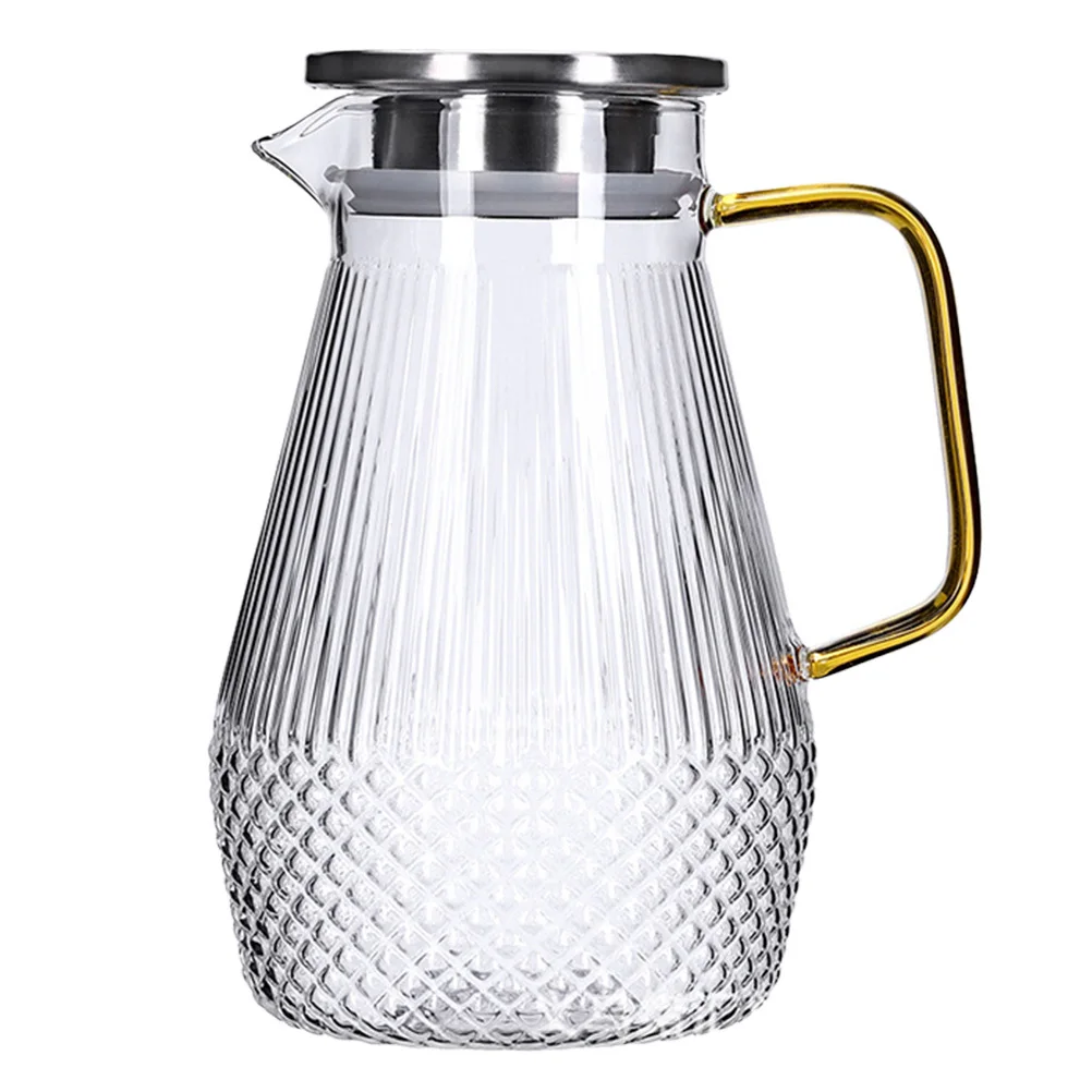 

1Pcs 1500ml Glass Cold Water Pitcher Large Antidrip Spout Wide Mouth Easy Clean Assorted Pitcher
