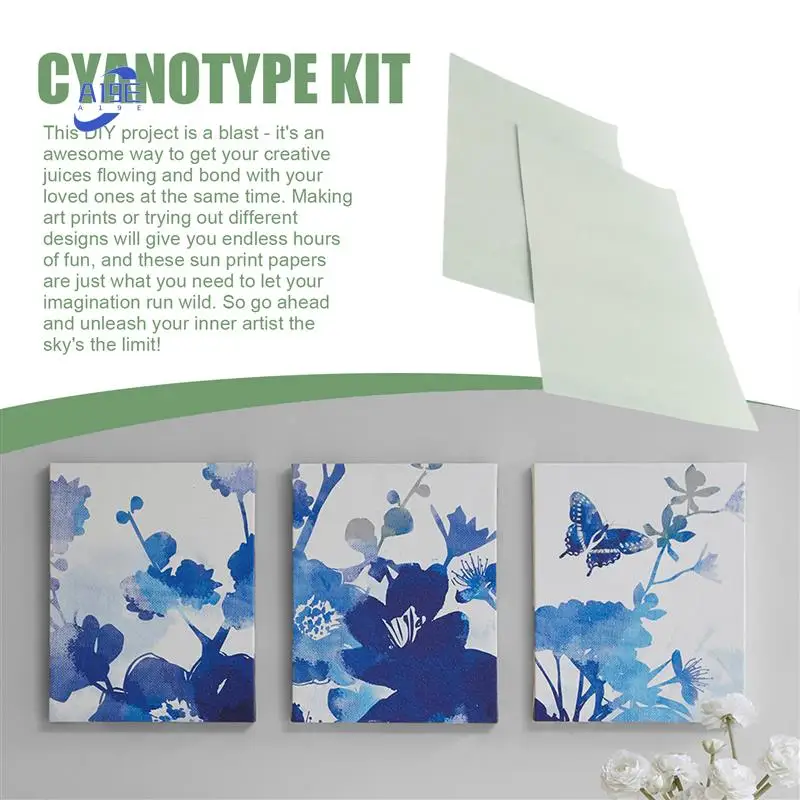

A19E-Cyanotype Paper Kit A4 Nature Printing Solar Fit For Kids Adults DIY Art Crafts Project