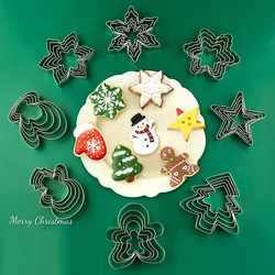 5Pcs Christmas Cookie Cutter Set Stainless Steel Christmas Themed Shape Cookie Mold Biscuit Cutters Xmas DIY Baking Cookie Tool