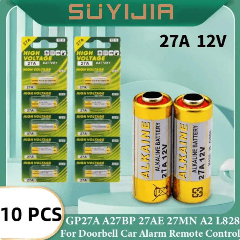 10 pz 12V A27 27A G27A MN27 MS27 L828 batteria alcalina giocattolo campanello allarme telecomando V27GA ALK27A A27BP K27A batteria a secco