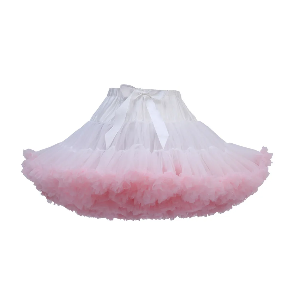 Fashion Women Lolita Cosplay Petticoat Ballgown Whitepink Puffy Tutu Skirt Layered Tulle Ballet Dance Pettiskirts Underskirt