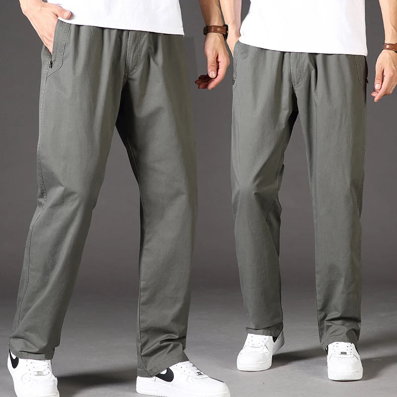

High Quality Cotton Men Casual Pants Loose Casual Straight Pants Big Size 6XL Climbing Jogger Pants