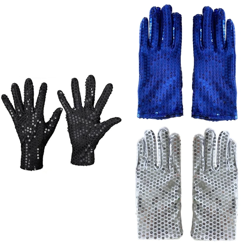 

Short Sequined Gloves for Stage Women Party Gloves Short Gloves Evening Dress Up Hand Gloves Festival Handwear