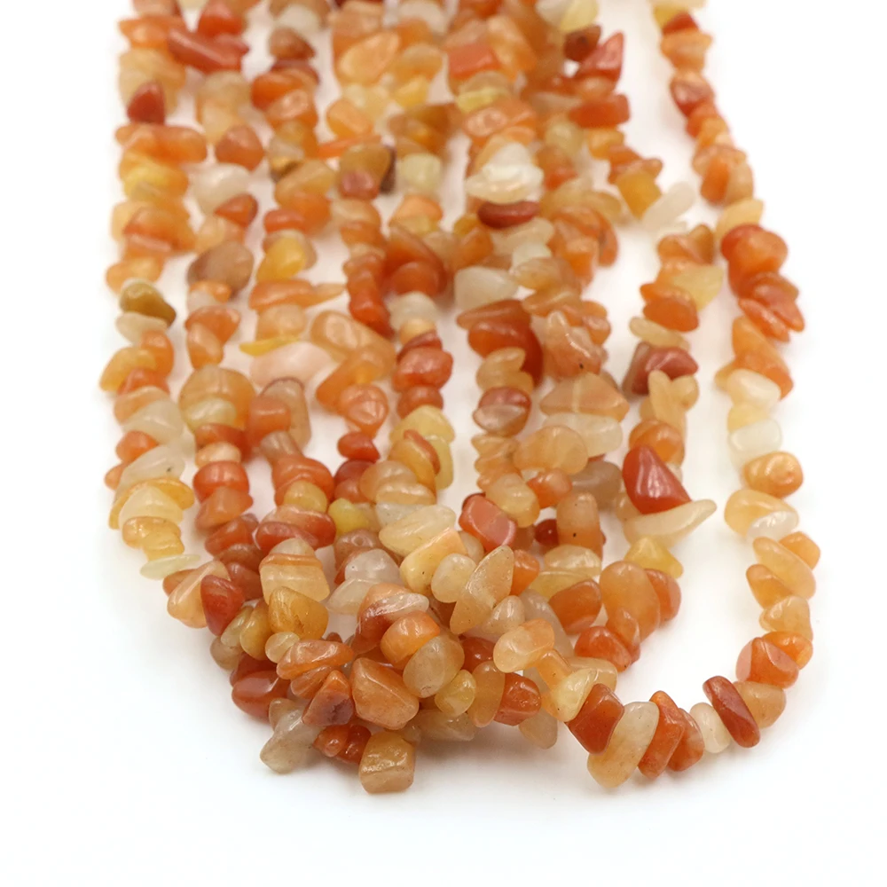 Perles d'aventurine orange naturelle de 5 à 8mm, forme irrégulière, en forme de gravier, pour la fabrication de bijoux, accessoires de bracelet, cadeau