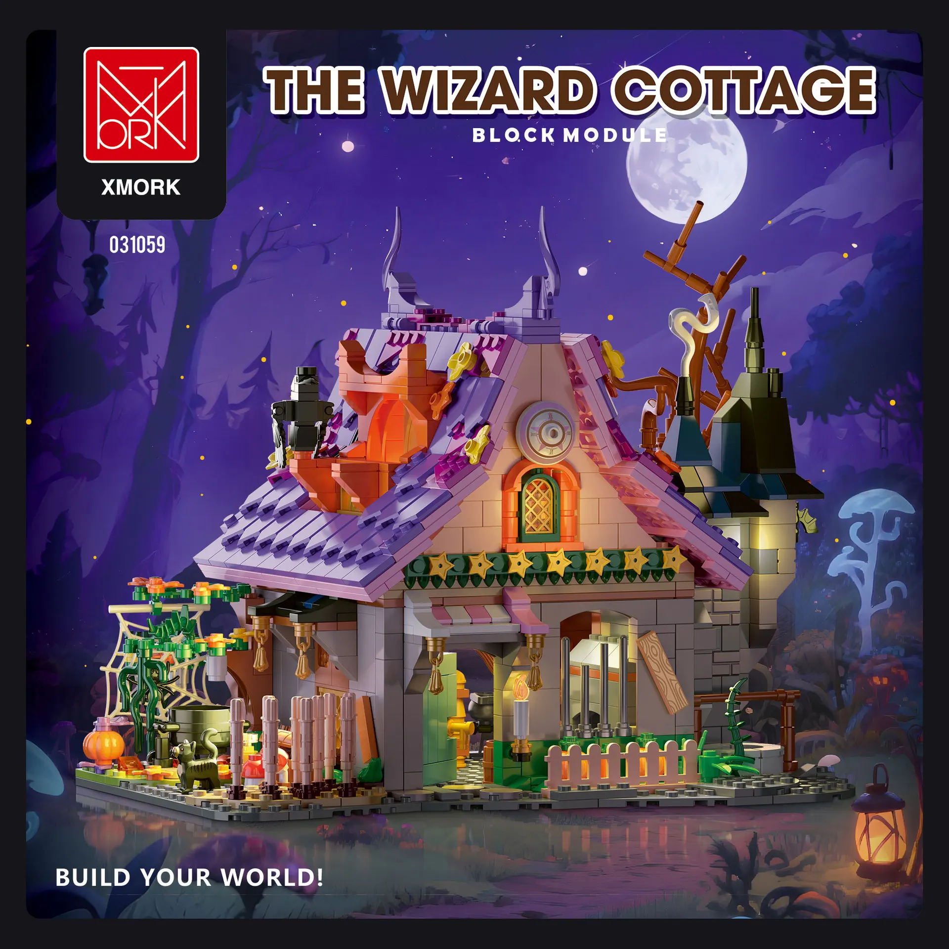 031059 Witch's Cottage Halloween Magic Series  Type Creative Bricks Decoraiton Toys For Children Adult Gifts static Boy's Gift