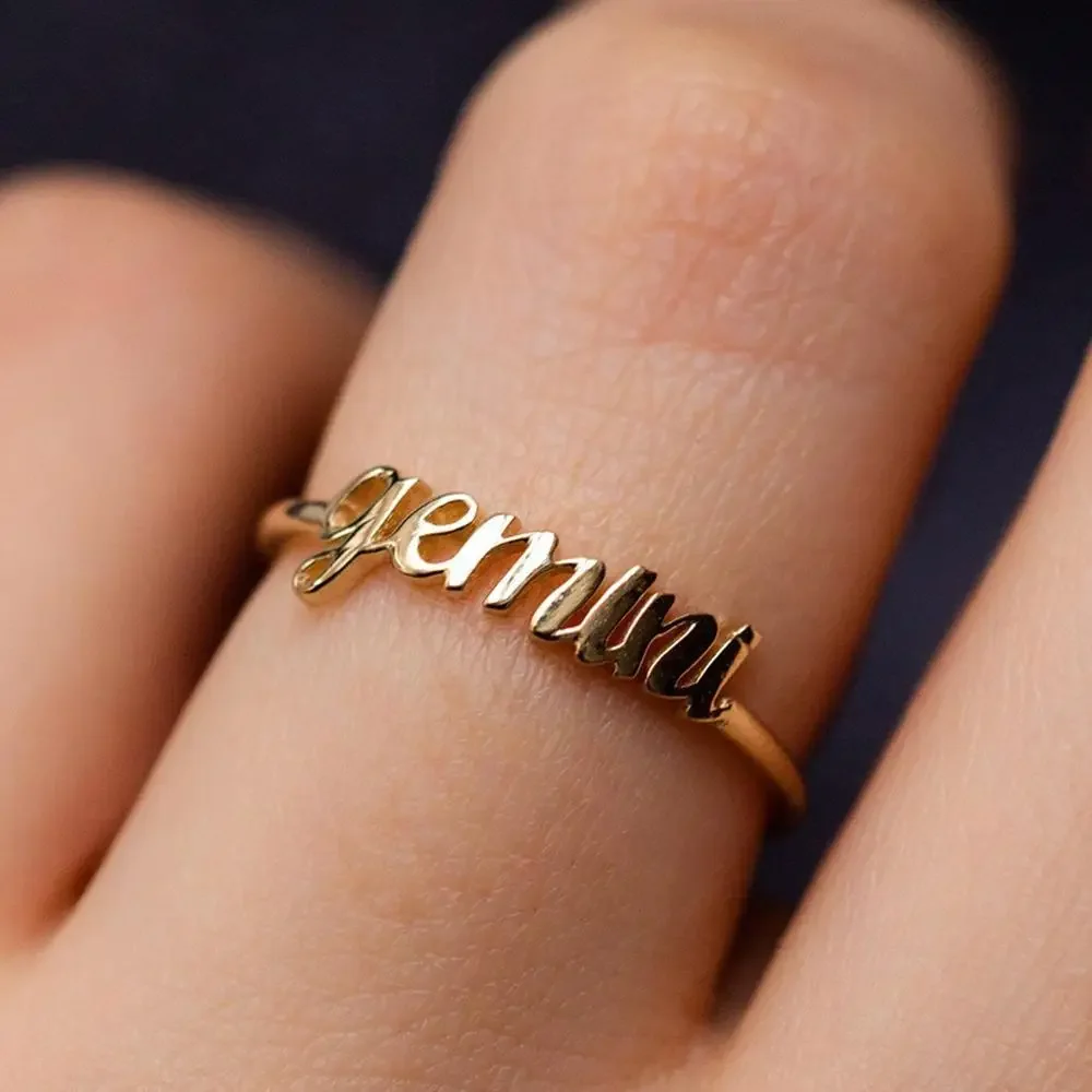 Anillo de signo del zodiaco de estrella para mujer, sortija creativa de 12 Constelaciones, Libra, Géminis, Taurus, cáncer, Aries, joyería de moda