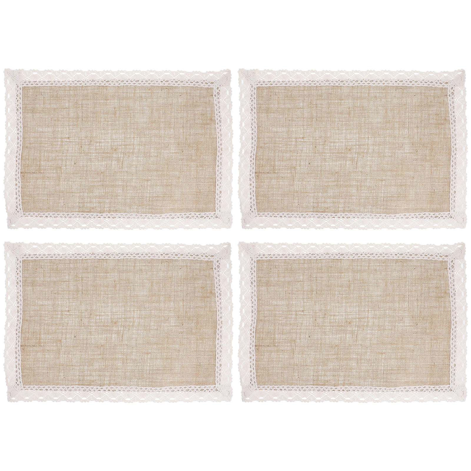 

4 pcs Jute Dining Table Mats Handwoven Linen Placemat Heat Resistant Burlap Dining Rustic Kitchen Placemats For Weddings Easter