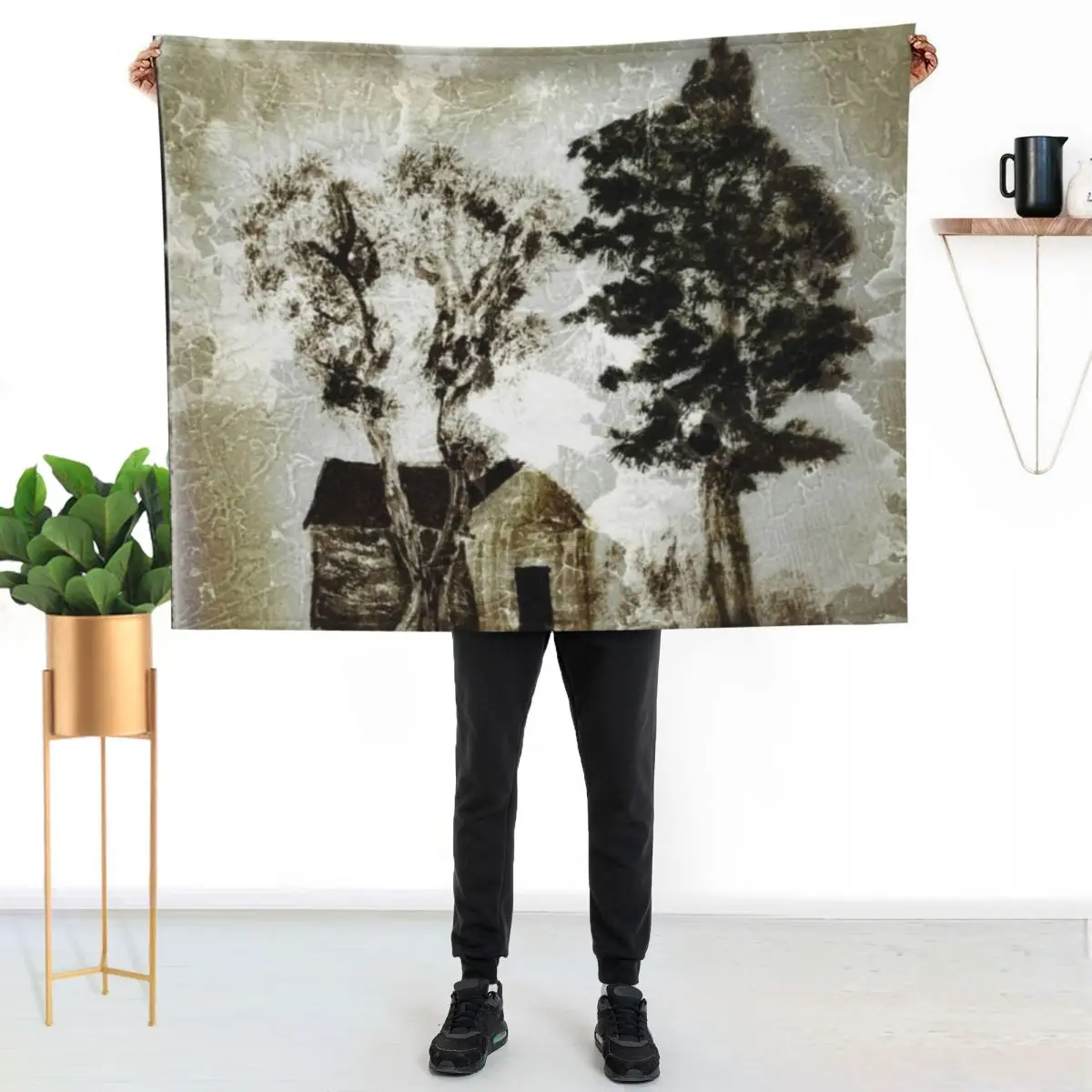 

corncrib, two trees Throw Blanket Anti Shedding Soft Fuzzy Blanket for Home