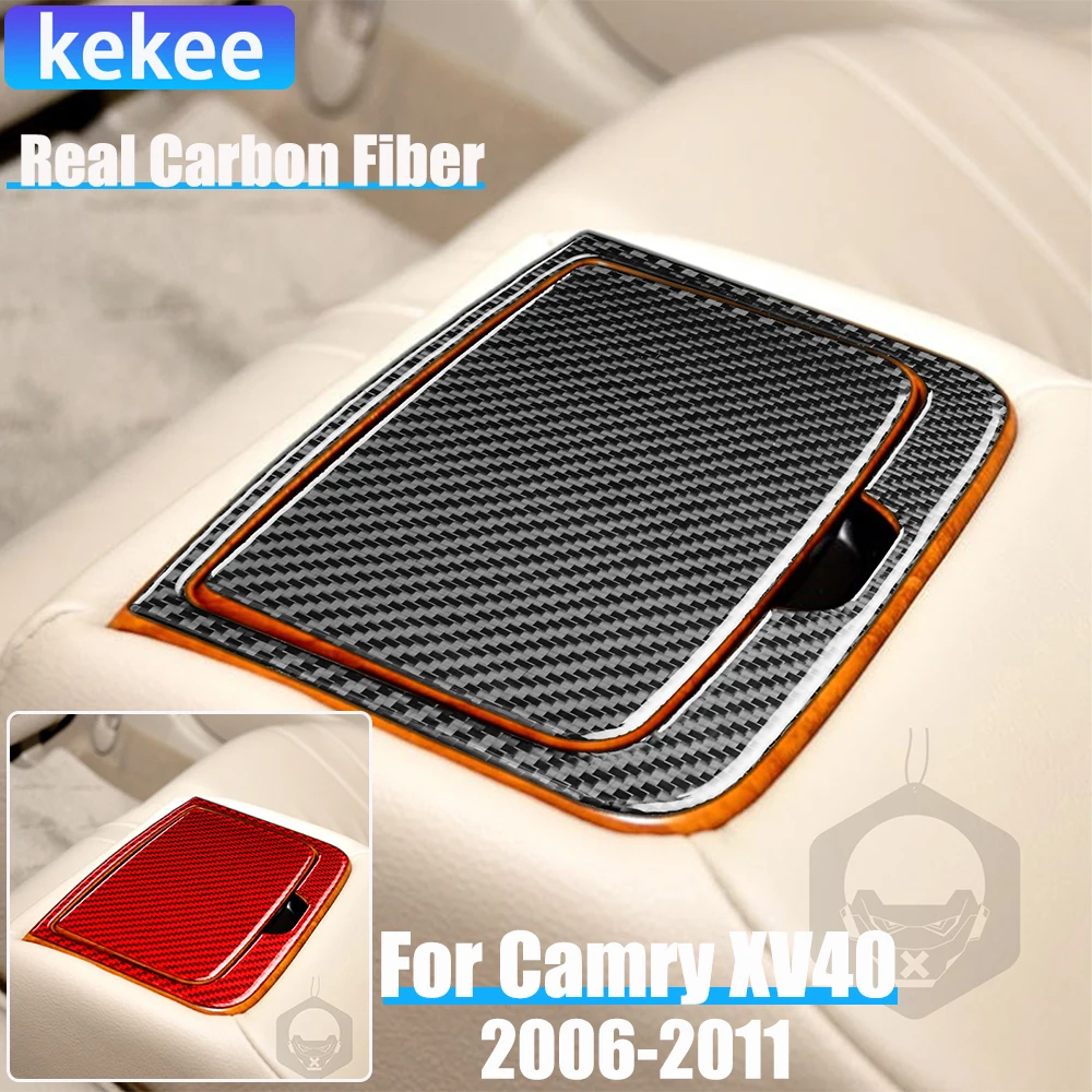 

Real Carbon Fiber Car Accessories Rear Cup Holder Cover Soft Sticker For Toyota Camry 6th Gen XV40 2006 2007 2008 2009 2010 2011