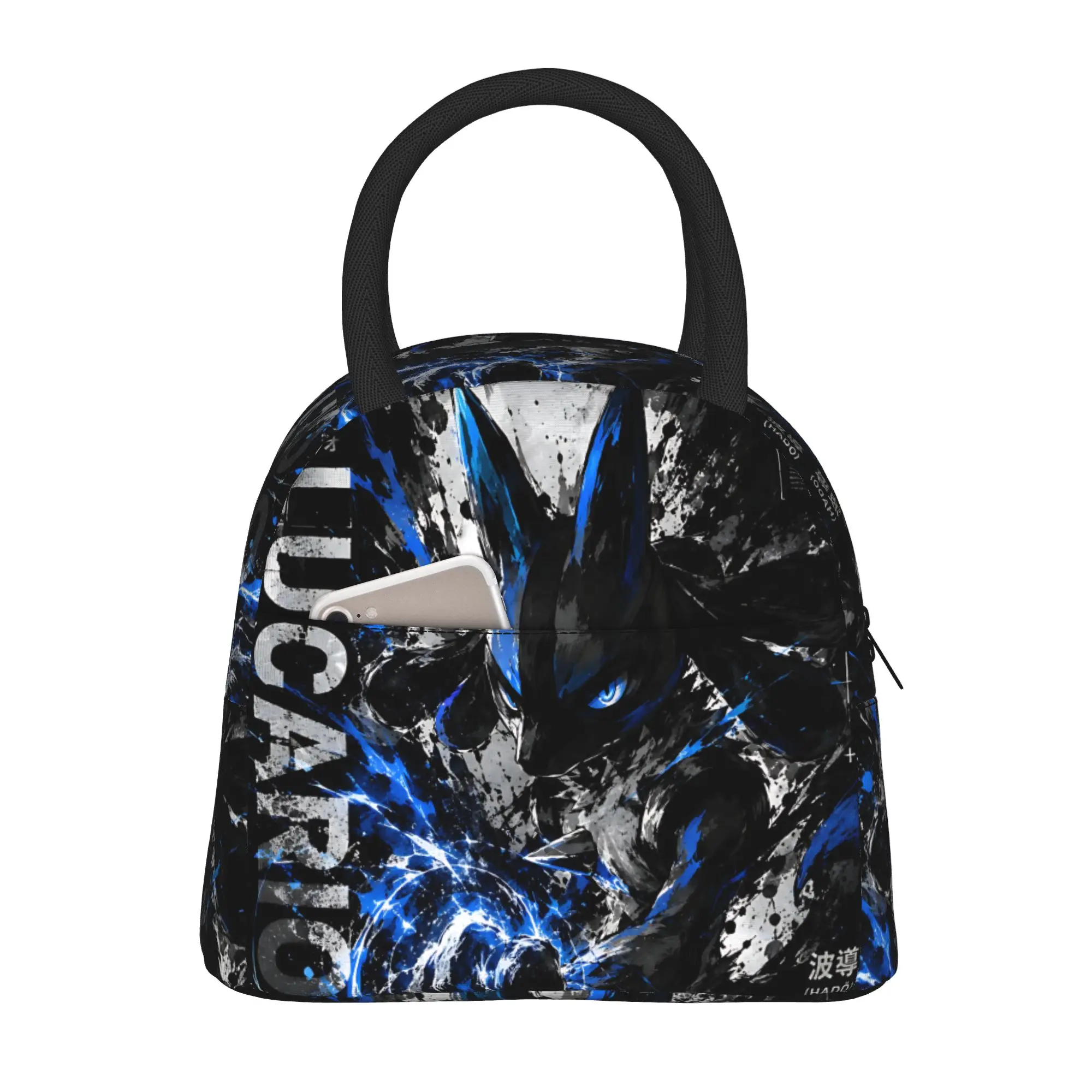 Pokemon Lucario Handbag Insulated Lunch Bag Ice Pack Rice Bag  bolsa Student Bento Lunch Handbag Insulation