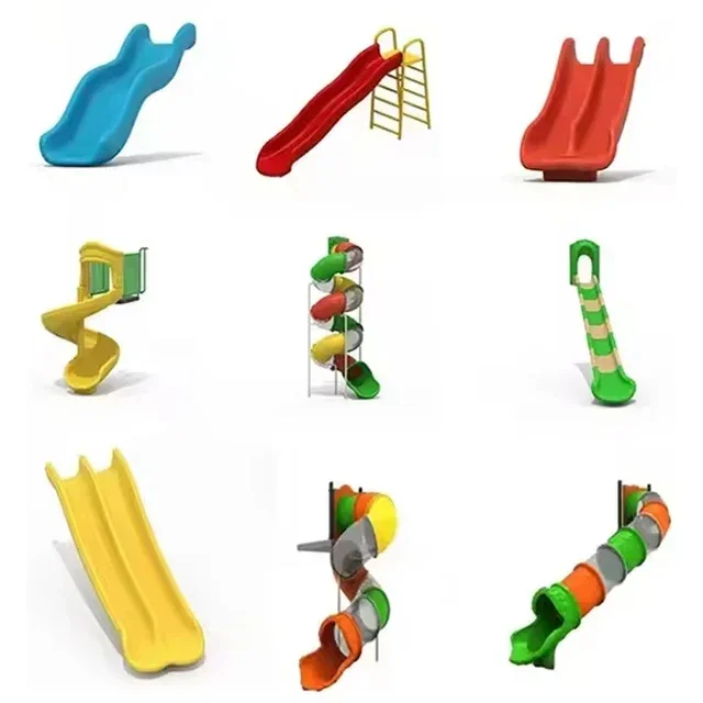 Factory Amusement Backyard Play Platform Slides Deep Scoop and Wave S Slide Accessory Part Double Playground Splicing Slide