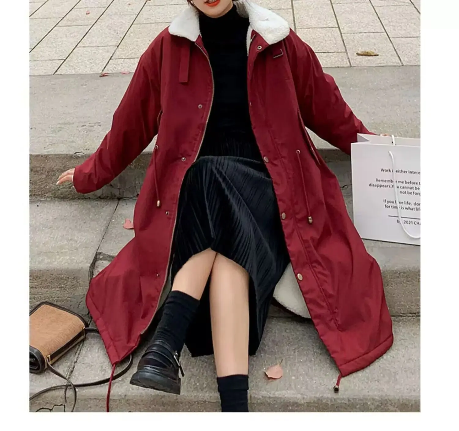 Down Cotton Parkas Jacket Women's Mid-length Over The Knee 2025 New Korean Loose Fashion Winter Padded Female Thickened