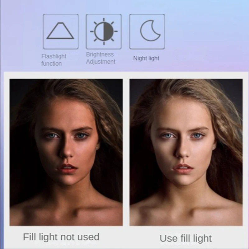 휴대폰 필 플래시 렌즈 라이트 램프 클립, 3 스톱 디밍 미니 내구성, 실용적인 10 LED 셀카 링 뷰티