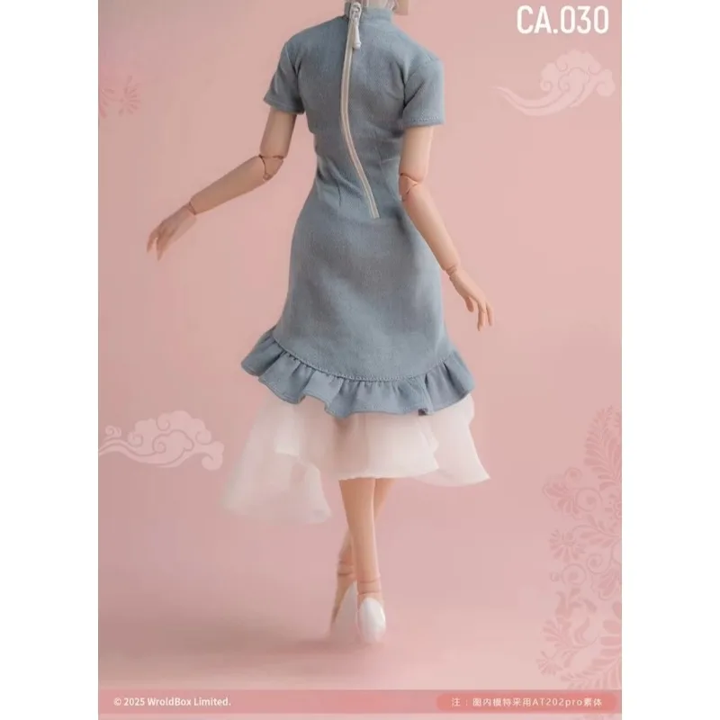 Worldbox 1/6 Maßstab CA030 Chinesischer Stil Damen-Jeanskleidung mit Wolken-Gaze-Cheongsam, passend für 12" Soldaten-Actionfiguren-Körper – Detail 6