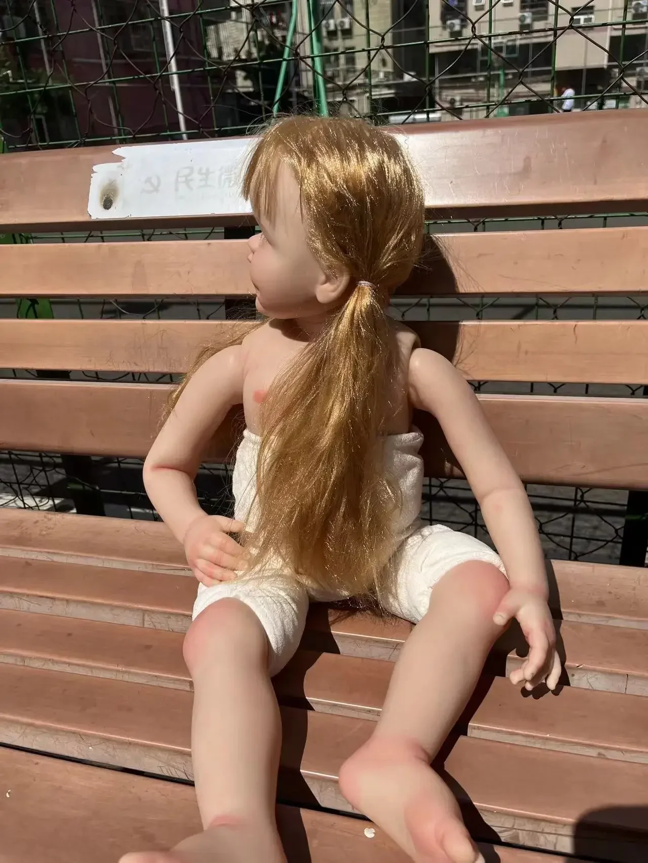 DLS Aangepaste Limited Supply 29 inch Reborn Babypop Kuiltje Handgeworteld Blond Haar Geschilderd Kits DIY Deel