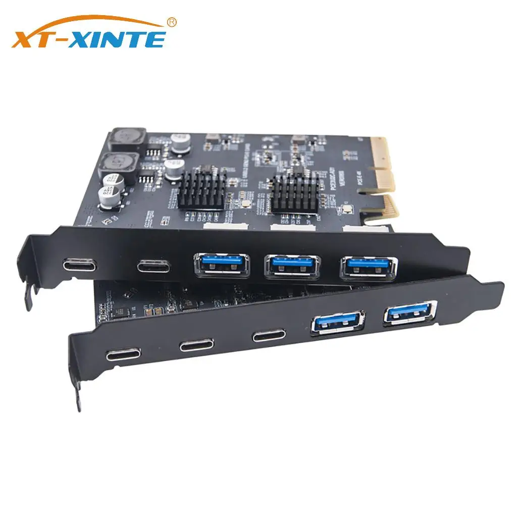 

Плата расширения USB3.2 GEN2 10 Гбит/с PCI-E 4X, адаптер типа C, ASM3142 + VL822, плата контроллера с двумя чипами для настольного ПК