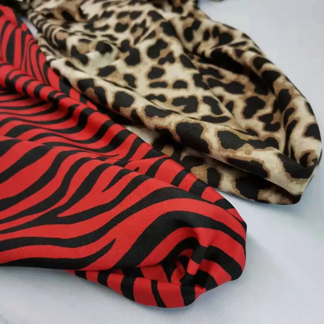 Leopard Print Zebra Dress Animal Fabric Crepe Fashion Shirt Polyester Chiffon