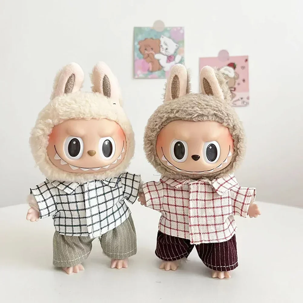 For Labubu Doll 15cm Fashion Clothes Hoodies Doll Clothes Color Match Hoodies Dolls Accessories Cute Decoration Little Cloth