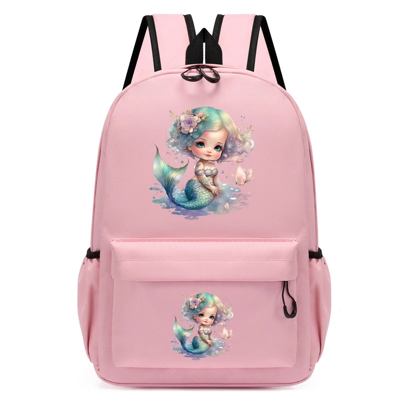 Mermaid Backpack para crianças, Jardim de infância Schoolbag, Kids Cartoon Bags, Student Bookbag, Travel Bag, Cute, Mermaid