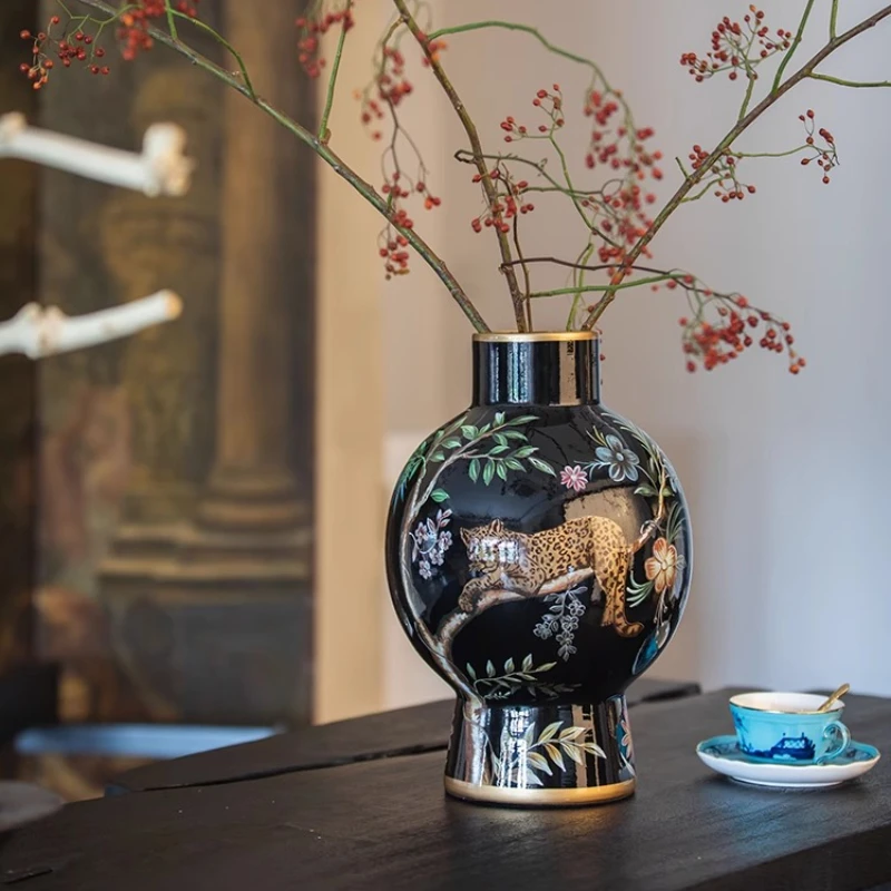

Vase decoration retro high-end flower arrangement ceramics