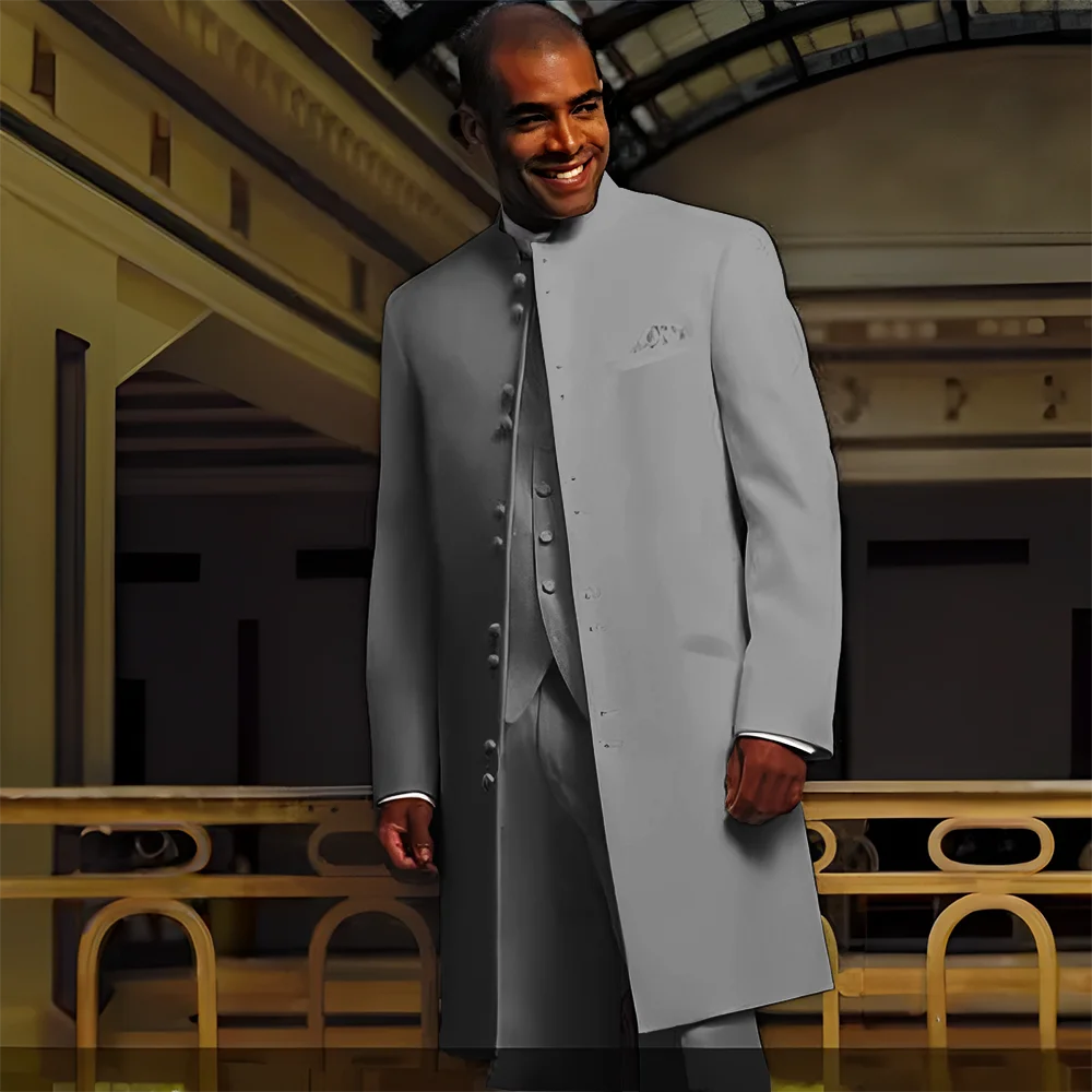 Veste et pantalon longs imbibés pour hommes, smoking de marié de mariage, blazer à simple boutonnage, style indien, personnalisé, ensemble de 3