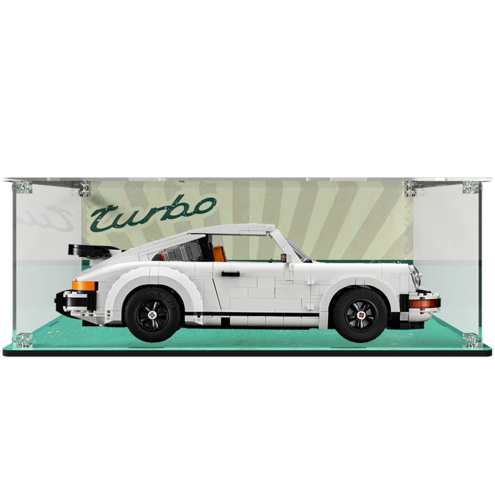 New Transparent Acrylic Box 10295 Building Blocks Porsche 911Turbo Display Box Car Model Dust Cover Screw Installation