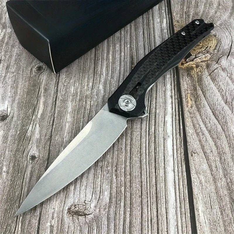 Coltello tascabile pieghevole in fibra di carbonio per il tempo libero all'aperto Pesca Zaino in spalla portatile Regali per le vacanze in campeggio Strumento per attrezzature essenziali