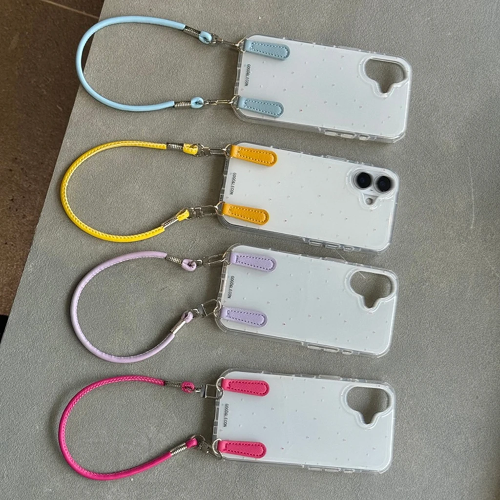 

Модный простой цветной круглый горошек с ремешком, противоударный защитный чехол для телефона для iPhone 16, 15, 14, 13 Pro Max