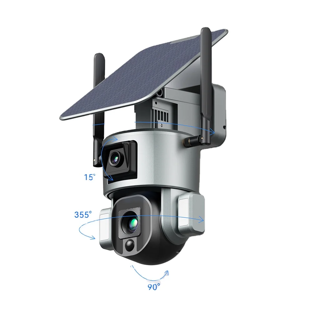 

4K Dual Lens Solar WIFI Camera IP66 Outdoor Waterproof Two-Way Audio Solar Panel 6W TF Card( Max 128GB) & Cloud