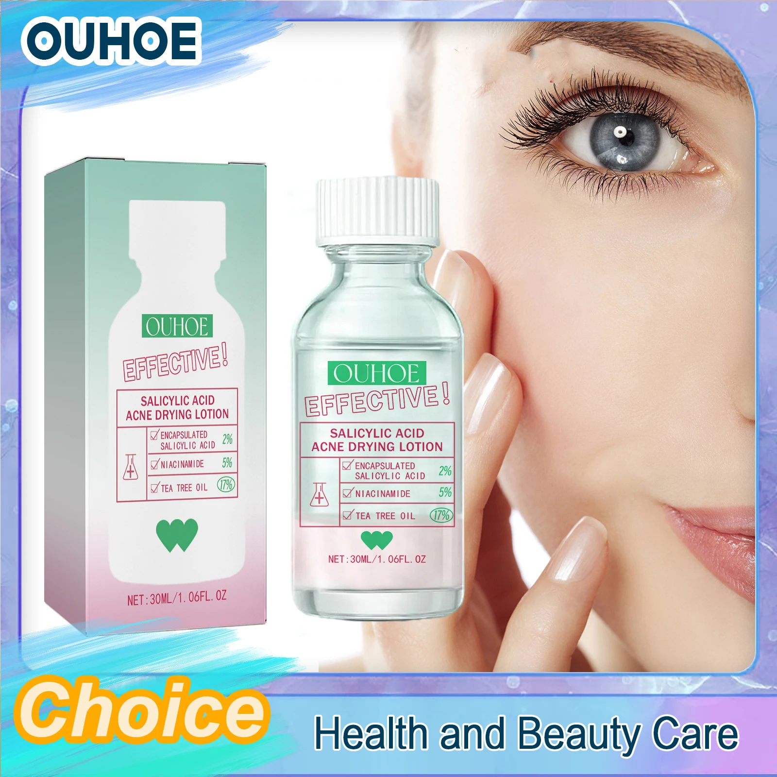 Salicylic Acid Solution Clean Pores Exfoliate Oil Control Moisturizing Smooth Lighten Prevent Acne Recurrence for Sensitive Skin