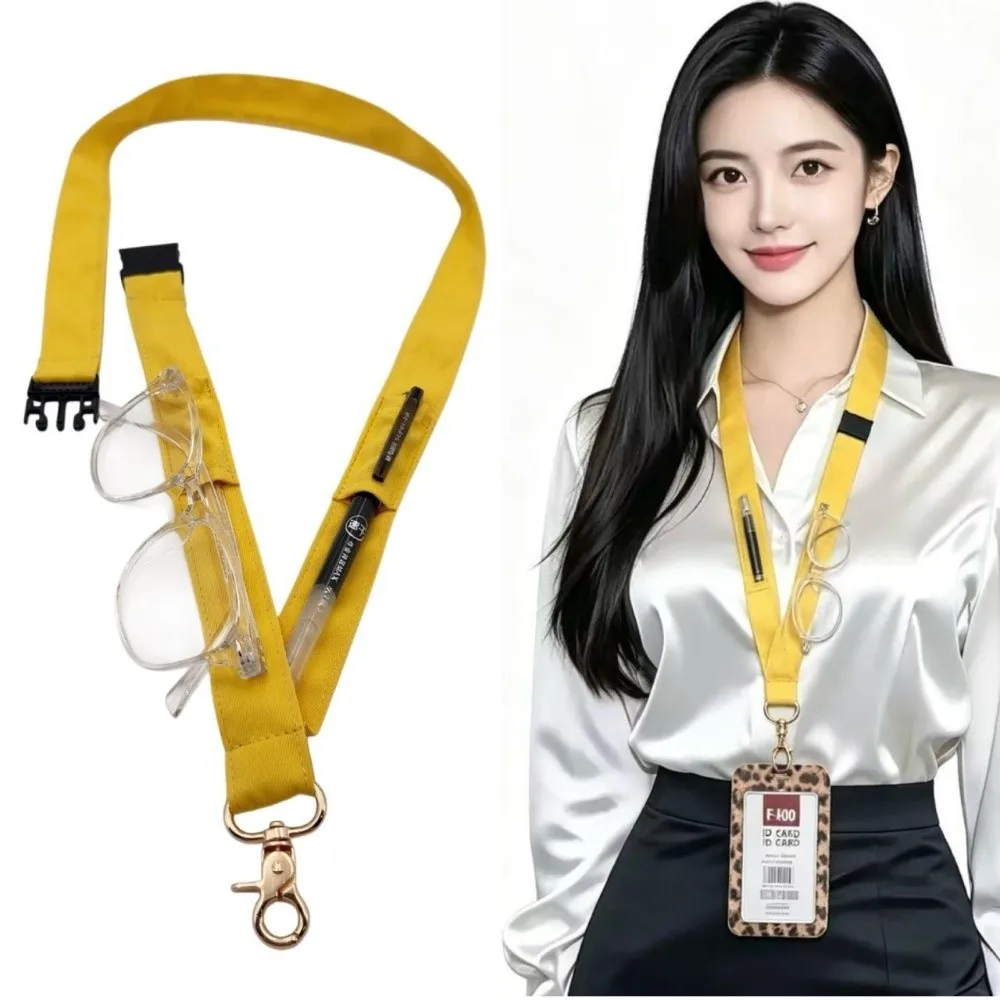 Portable Fashion Lanyard Storage Anti-loss Multi-functional Work ID Lanyard Neck Hanging Sturdy Eyeglass Pen Hanger for Office
