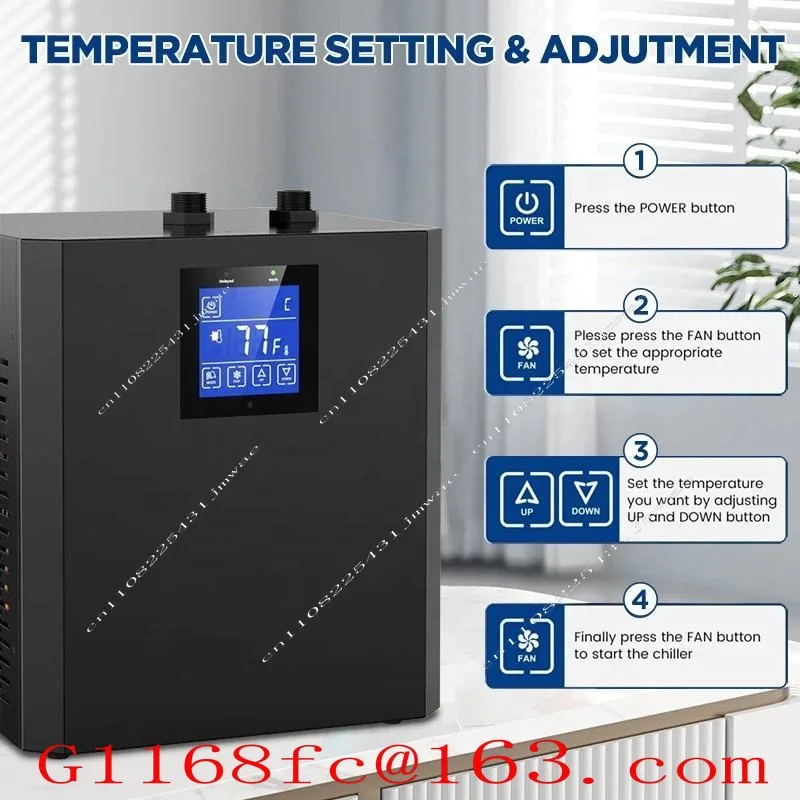 300L Ice Bath Chiller 1/3hp 110V/220V with Filter and Pump Chilling Machine for Cold Plunge Pools Chiller Recovery
