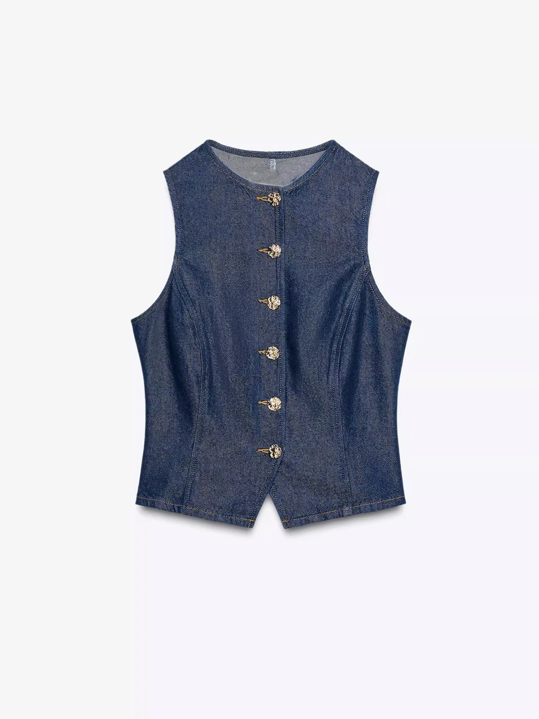 

Темно-синий тонкий женский жилет Svel Slim Fit ort, новинка 2025, летняя тонкая модель 66409, круглая застежка на одной пуговице