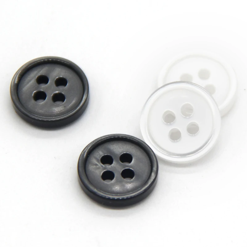 HENGC 9/10/11mm Small Transparent Resin Shirt Buttons For Clothing Dress Skirts Doll Mini Decorations DIY Crafts Black Wholesale