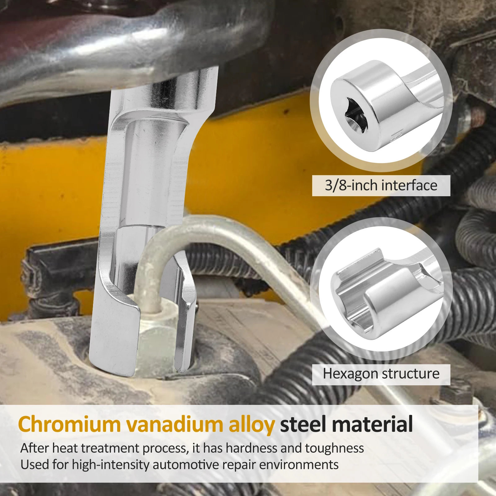 

10 шт., 10-19 мм, 3/8 дюйма, дизельный инжектор, набор торцевых ключей для топливной магистрали, торцевая гайка для крепления на изогнутых трубах, комплект для дизельного топлива